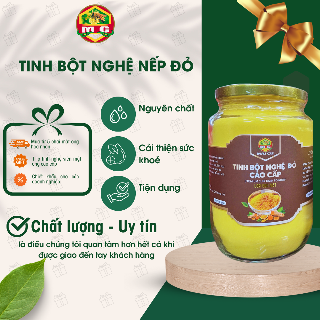 TINH BỘT NGHỆ NẾP ĐỎ – 500g