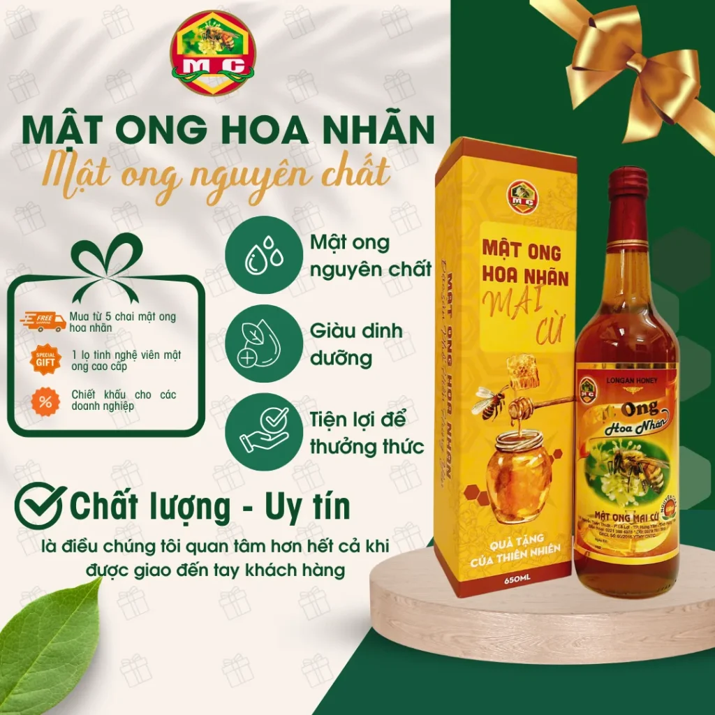 Mật ong hoa nhãn Hưng Yên 650ml