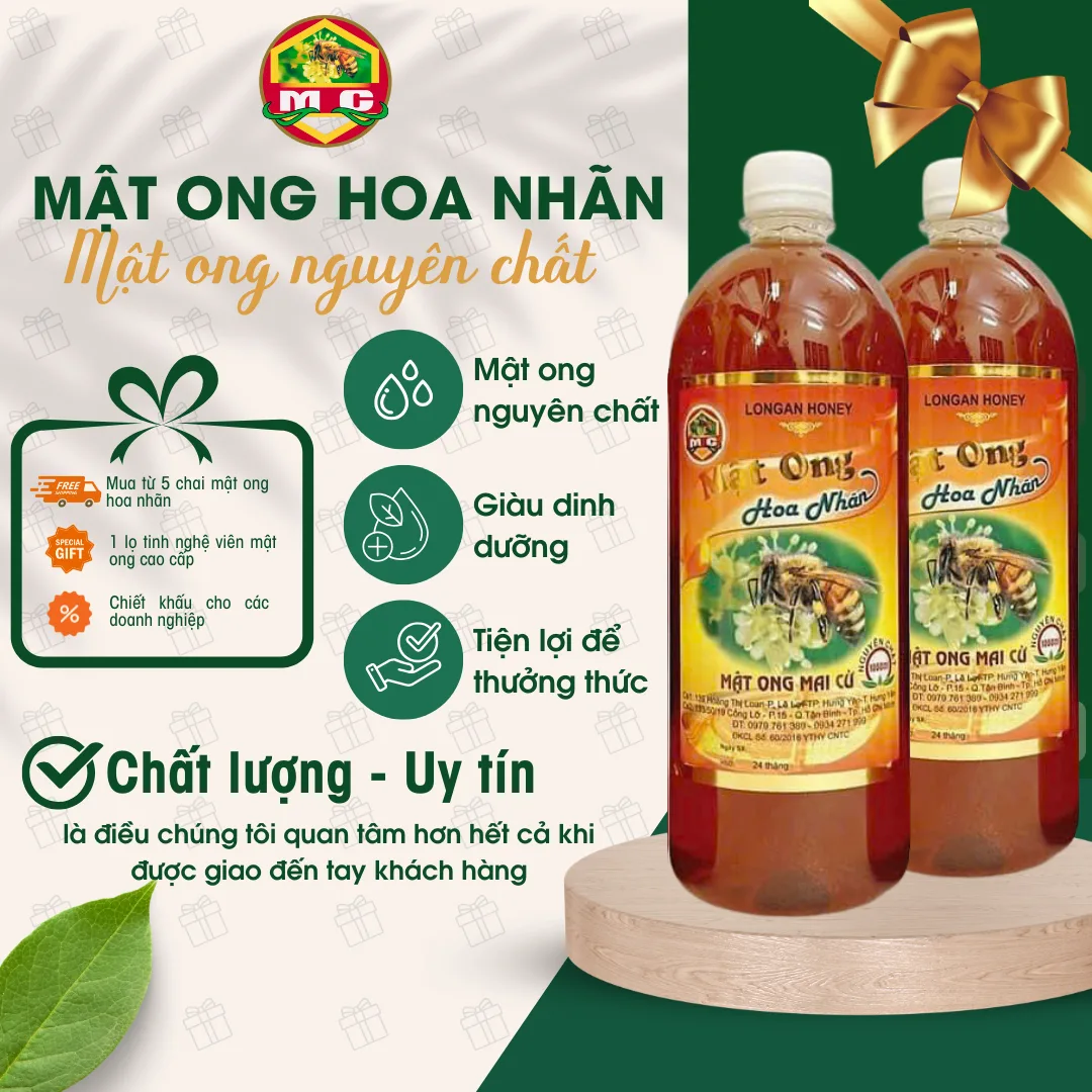 MẬT ONG HOA NHÃN HƯNG YÊN – 1000ml - Ảnh 1 MẬT ONG HOA NHÃN HƯNG YÊN – 1000ml