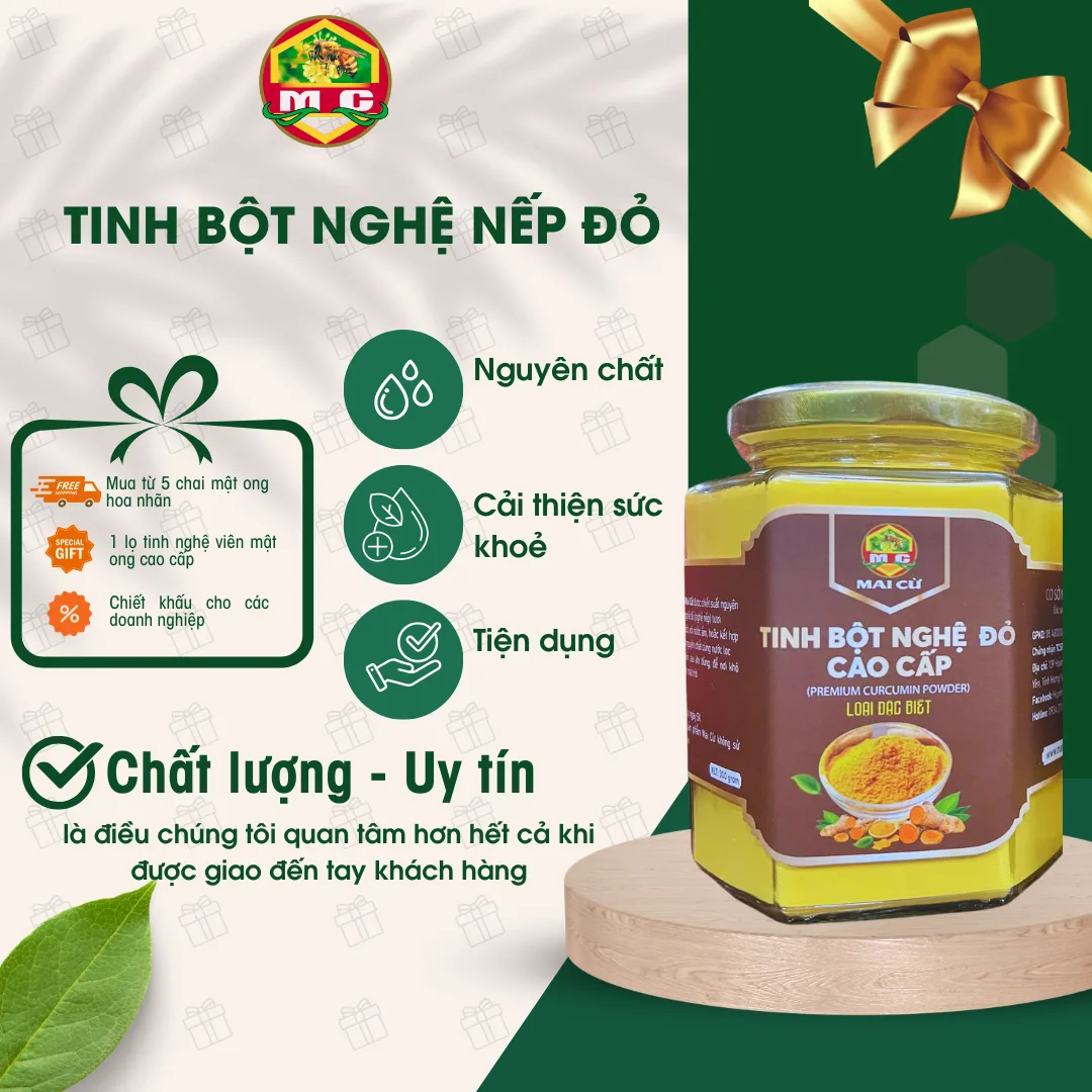 TINH BỘT NGHỆ NẾP ĐỎ – 300 gram - Ảnh 1 TINH BỘT NGHỆ NẾP ĐỎ – 300 gram